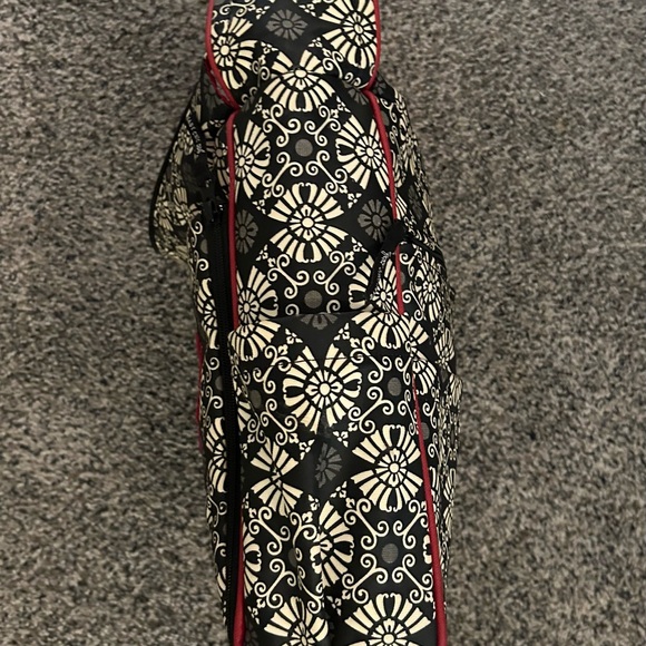 Petunia Pickle Bottom Patterned Diaper Bag w/ Strap in Black & White & Red - Picture 7 of 12